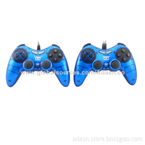 Wired PC USB twin gamepad for PC game, with double shock, various colors, factory cheap price